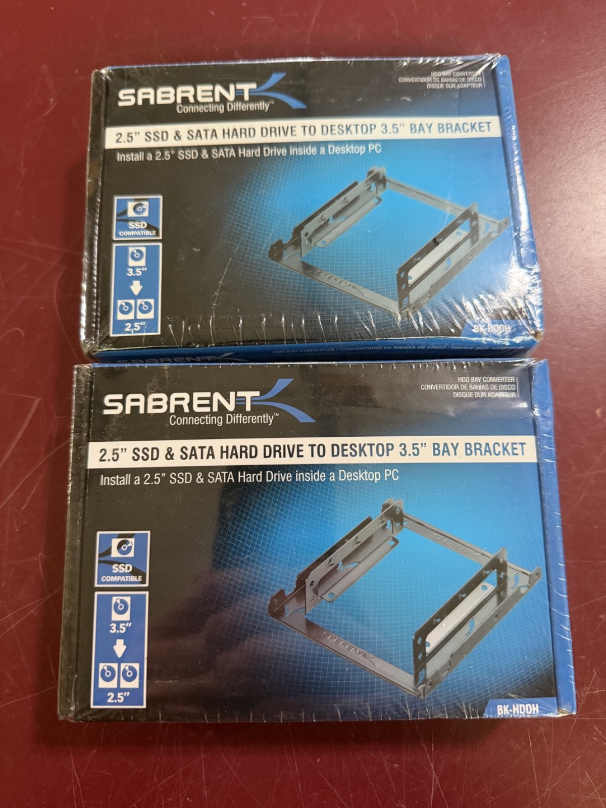 2 X Sabrent 2.5" SSD&SATA Hard Drive to Desktop 3.5" Bay Bracket BK-HDDH - NEW