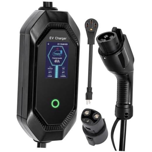 Level 2 EV Charger for J1772/Tesla, 40A/9.6kW Fast EV Charger, 120-240V NEMA