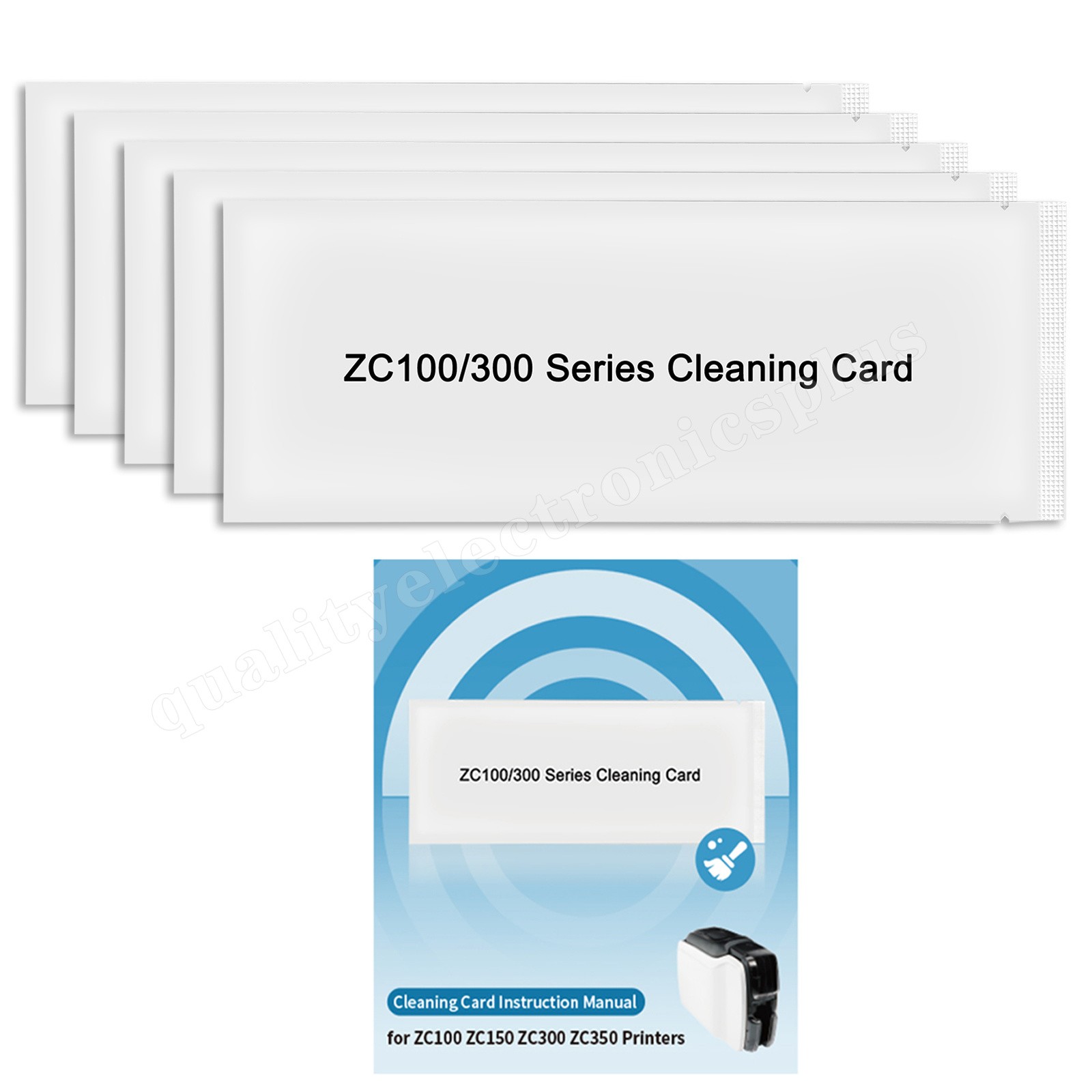 105999-311 5PCS Cleaning Card for Zebra ZC100 ZC150 ZC300 ZC350 ID Printer