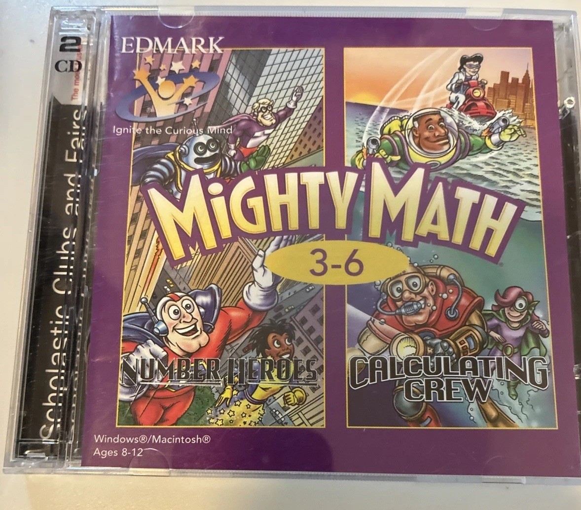 Edmark Mighty Math PC Game Grades 3-6 Good