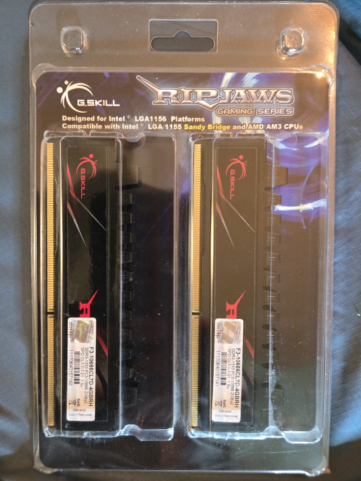 Pack of 2 GSkill Ripjaws F310666CL7D4GBRH Ram 4Gb 2Gbx2 DDR31333 G1N