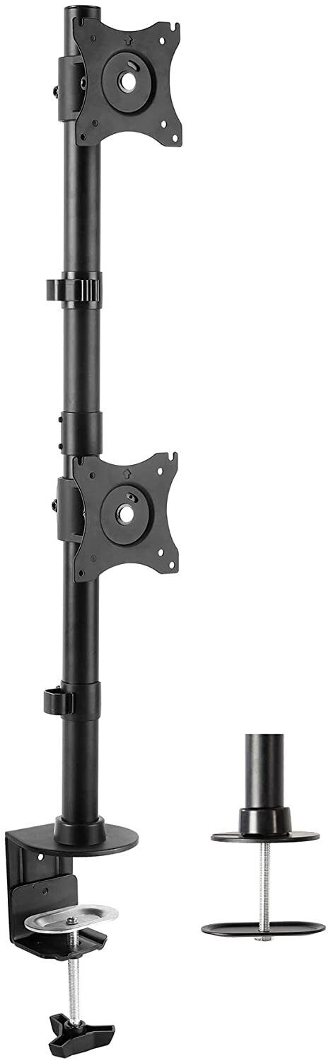 Vivo Dual Computer Monitor Desk Mount Stand Vertical for 2Screens Up to27''