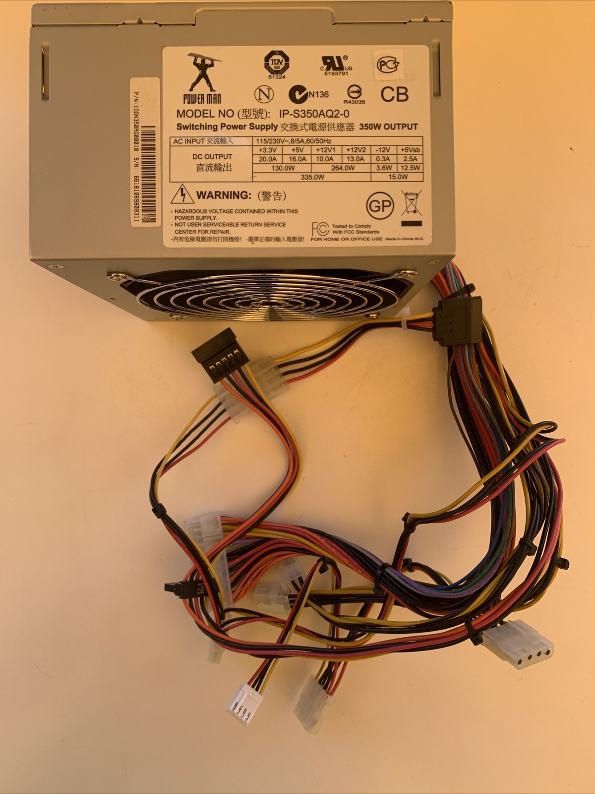 Genuine tested Power Man IP-S350AQ2-0 Power Supply 350W