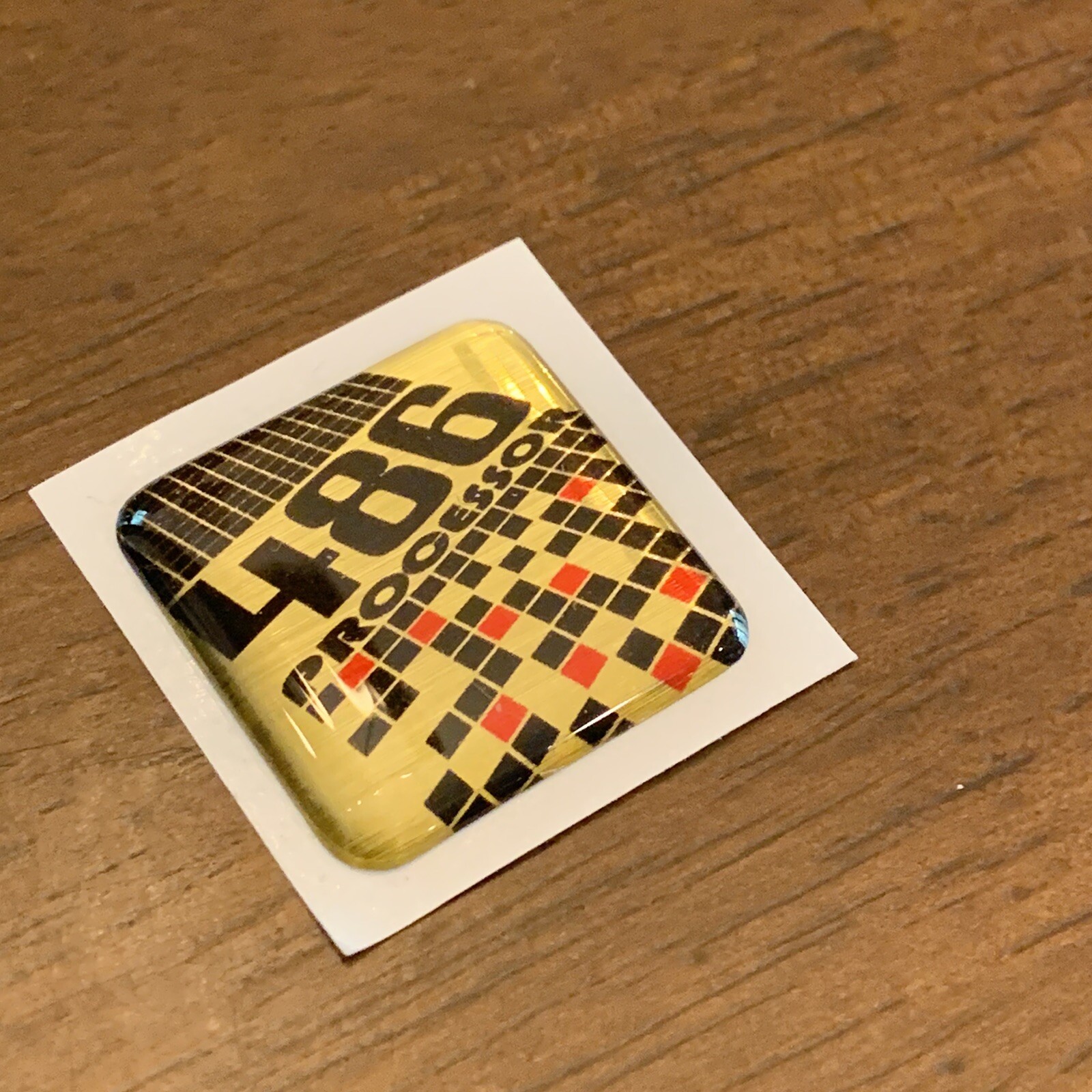 Custom Vintage 486 Pixel Gold Computer Case Badge DOMED Sticker PC 486PX 1x1