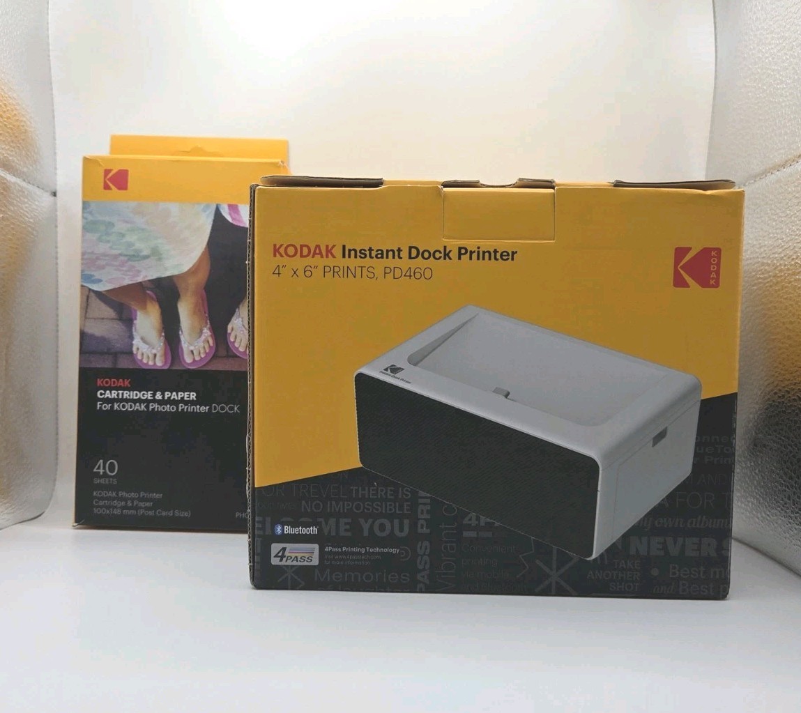 Kodak Instant Dock Photo Printer PD460 Bundle With Cartridge & 40 Sheets paper