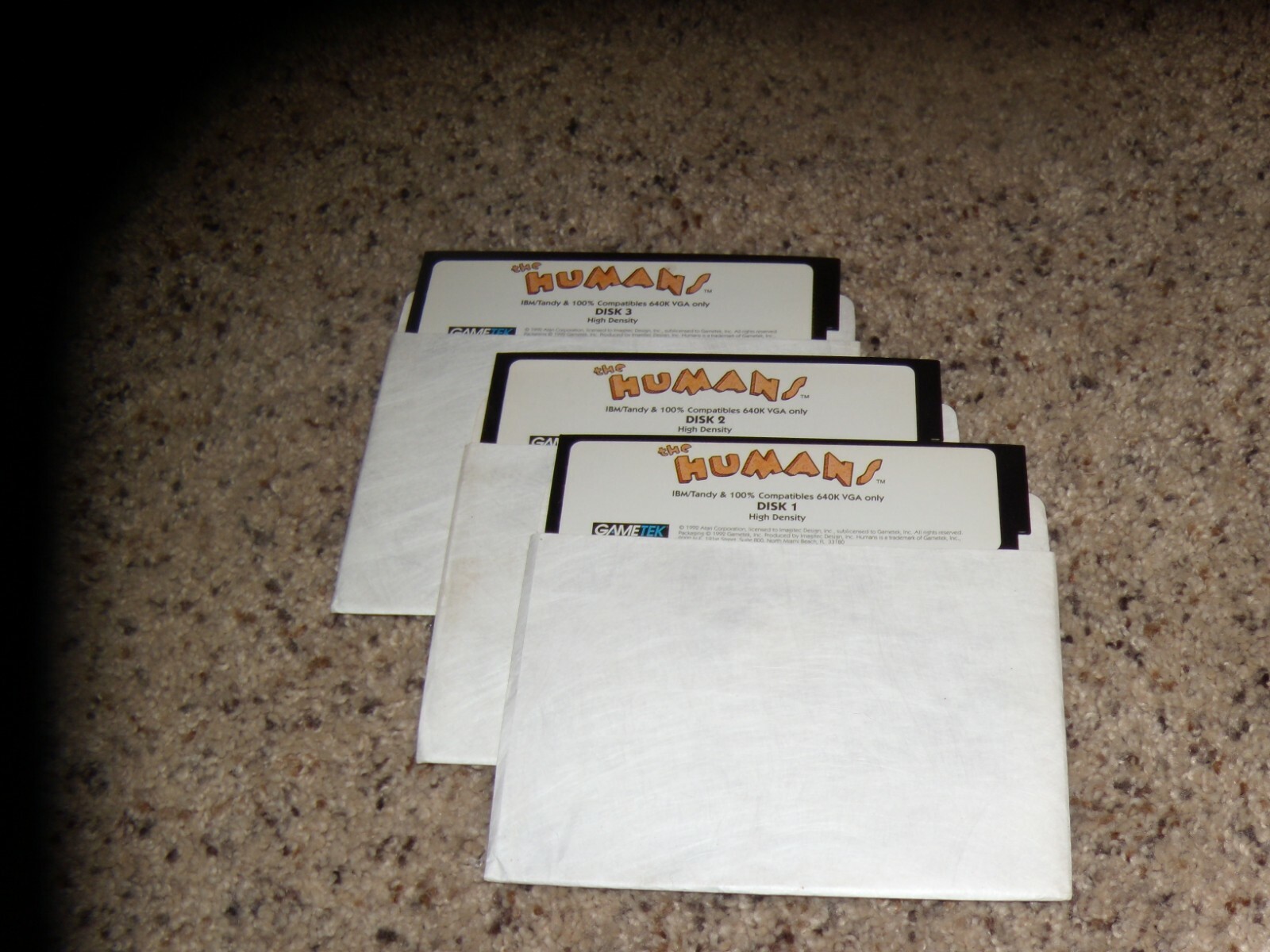 the Humans IBM/Tandy PC Game 5.25" disks