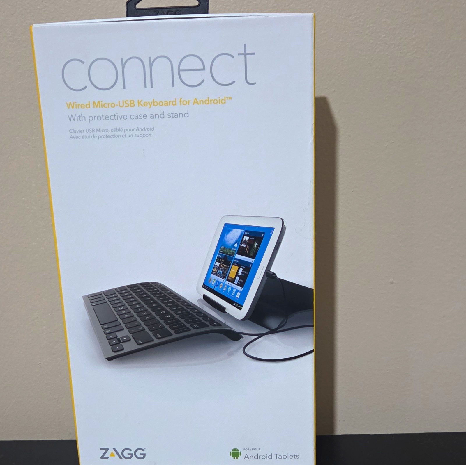 ZAGG Connect Wired Micro-USB Keyboard Black w/ Case, Stand, Function Keys