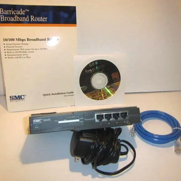 SMC Barricade SMC7004ABR 4 Port 10/100 Mbps Broadband Router