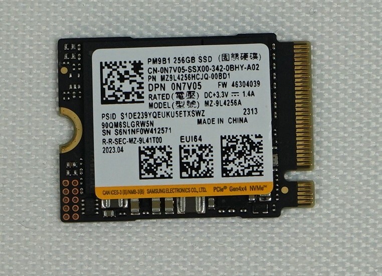Drives &amp; Storage Dell N7V05 (Samsung MZ-9L4256A) 256GB M.2 PCI-E 2230 NVM...