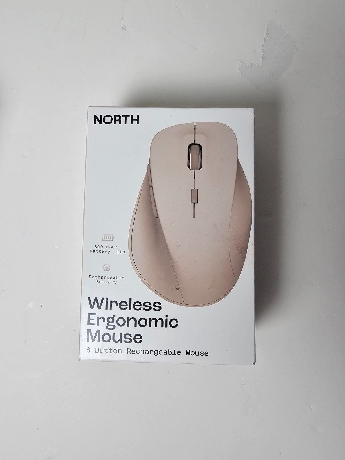 North Wireless Ergonomic 6 Button Mouse Rechargeable 2.4ghz & Wireless