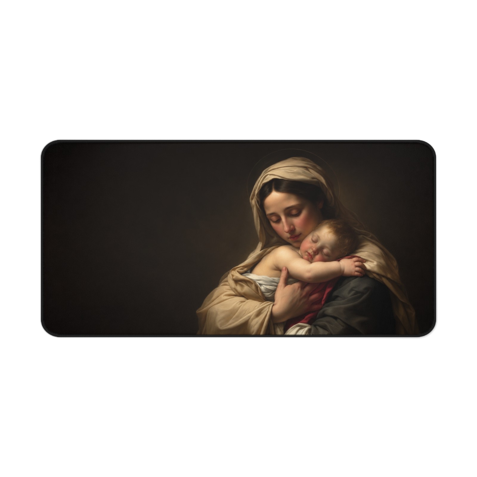 Mary with Jesus Child Renaissance Desk Mat Christian Faith Large Mouse Pad