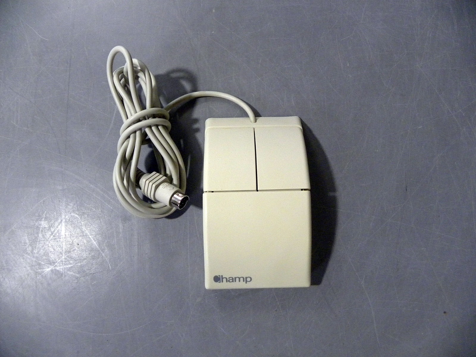 Vintage Champ 2 Button PS/2 Computer Mechanical Ball Mouse