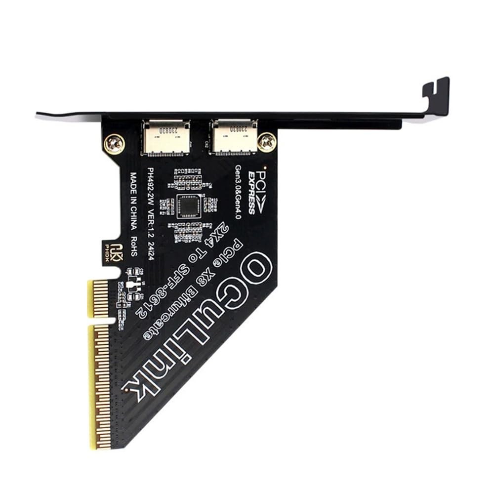 Adapter PCI Express 4.0 PCIE 8X Detachable To Dual Oculink SFF 8612 SFF 8611