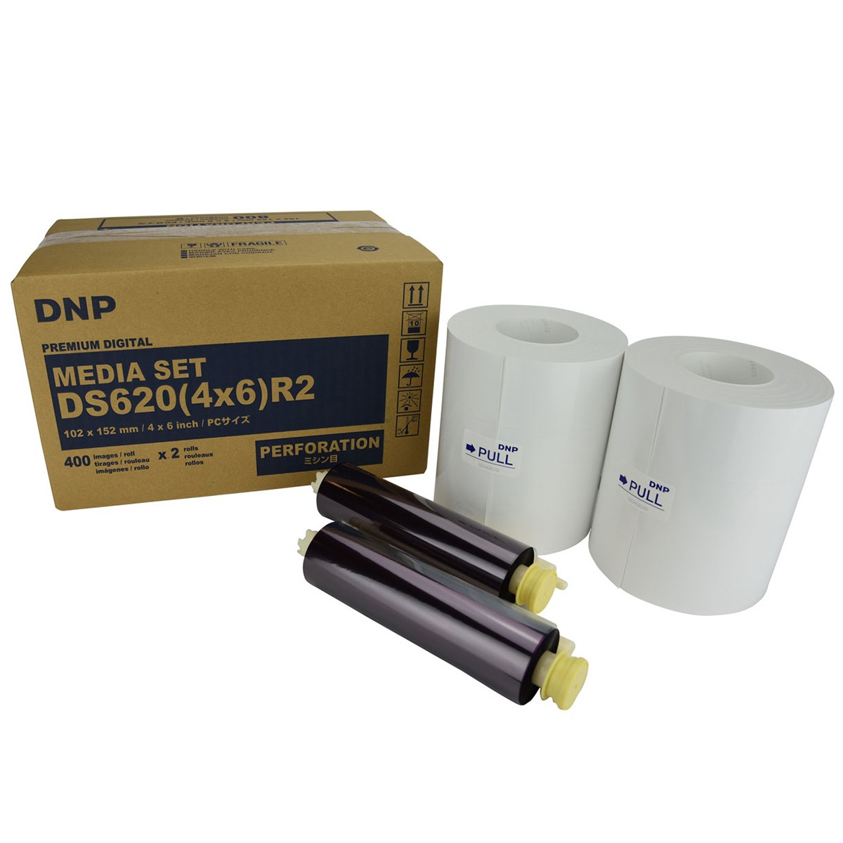DNP DS620A Printer Media,Perfrated 4x6" , 2-Pack Single Perf.
