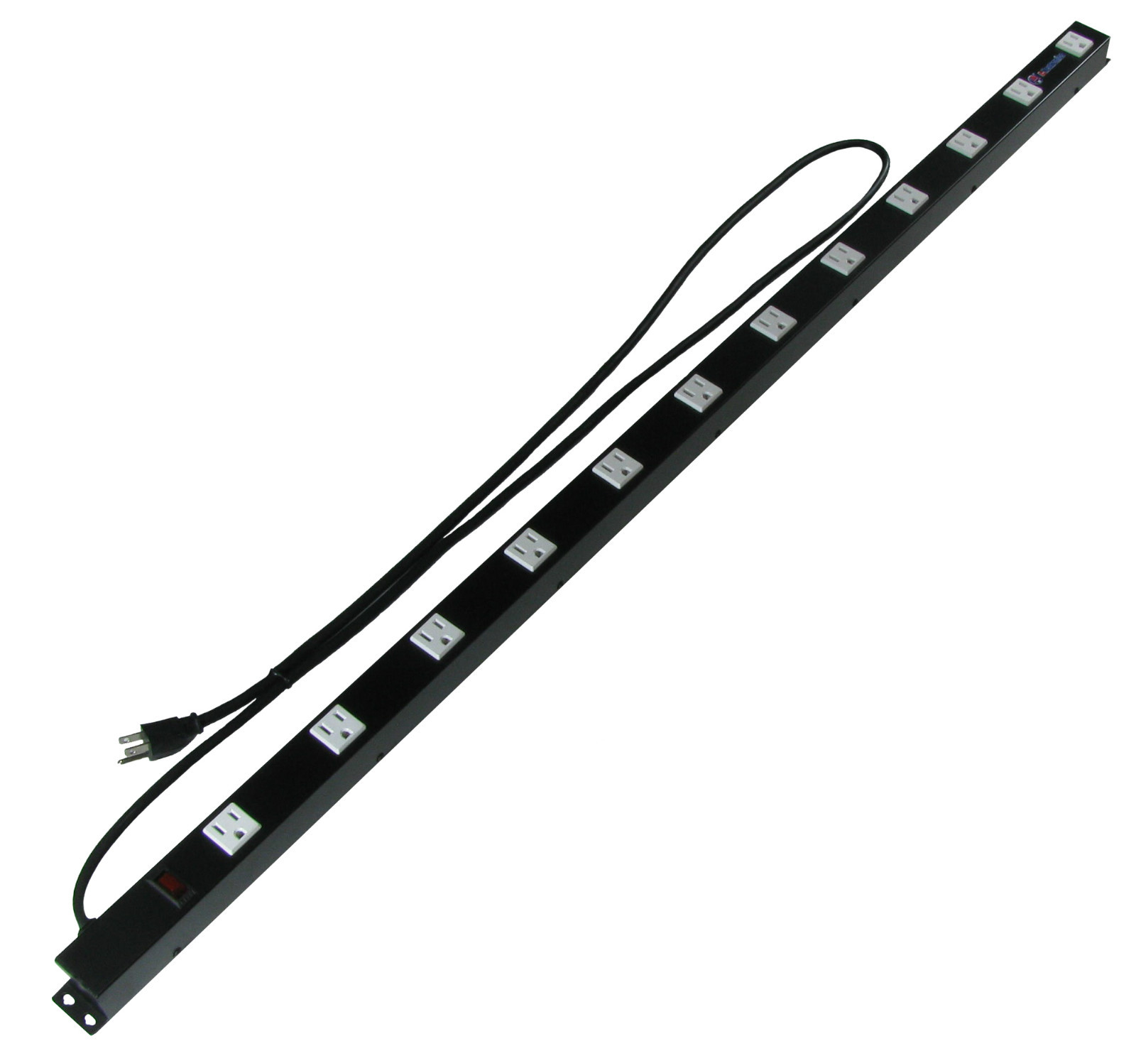 48" 12 Outlet Metal Rack Mount Power Strip Surge Protected Lighted Power Switch