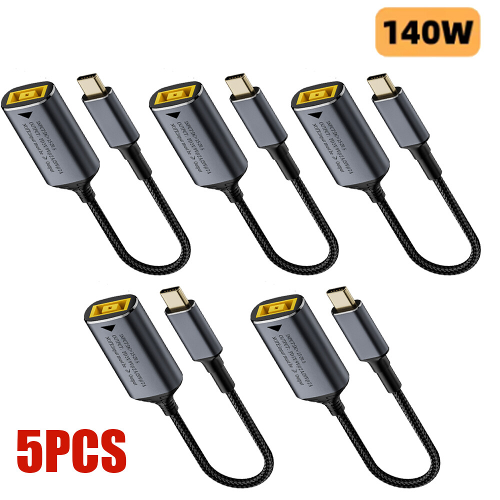 5X Laptop Charger TO USB Type C  Adapter Charging Cable For Lenovo Thinkpad 140W
