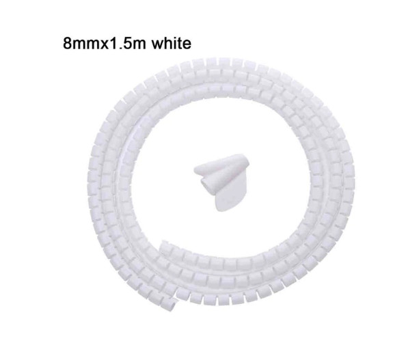 1Pc 1.5/2m Flexible Spiral Pipe Cord Protector Cable Organiser Winder Wrap 