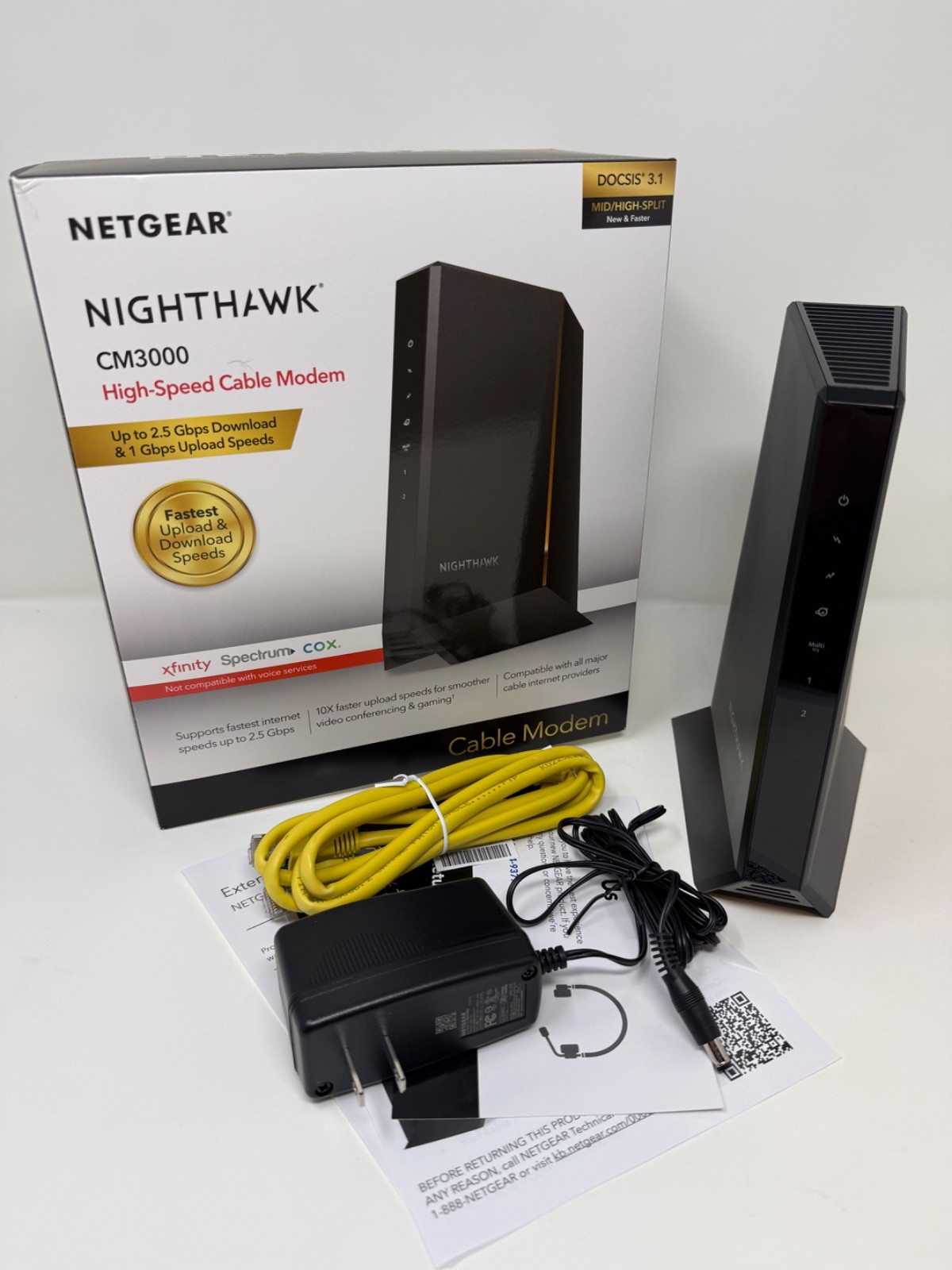 Netgear Nighthawk CM3000 High Speed Cable Modem - Docsis 3.1