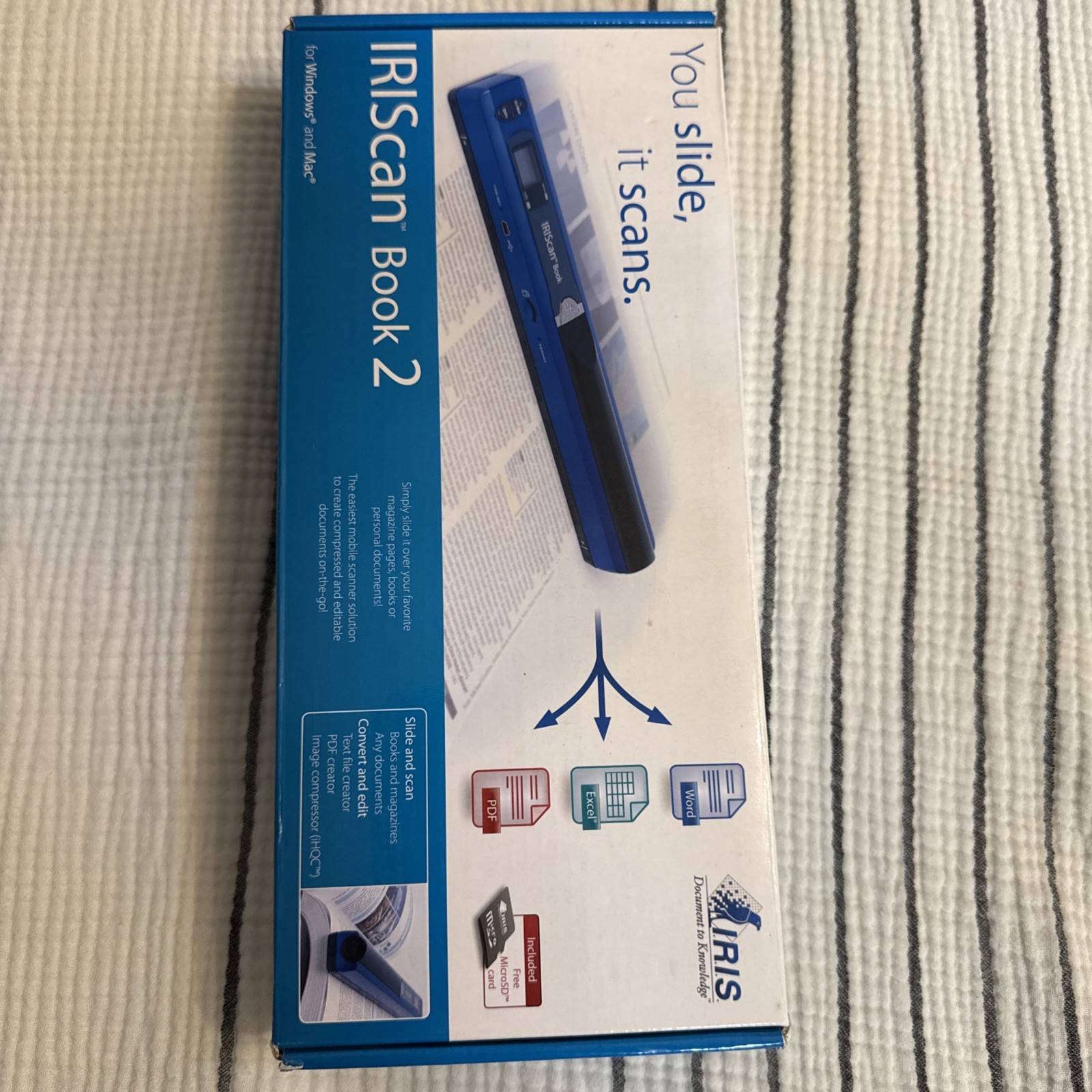 IRIScan Book 2 Scanner For Windows And Mac W/ SD Card and USB Cable