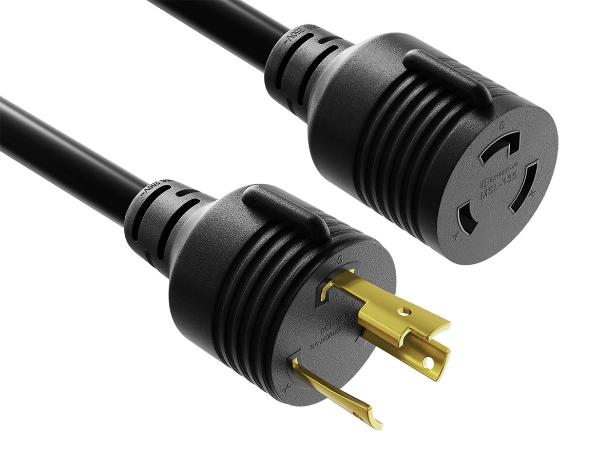 6ft NEMA L6-30P to NEMA L6-30R Extension Power Cord, 10AWG, 30A, 250V