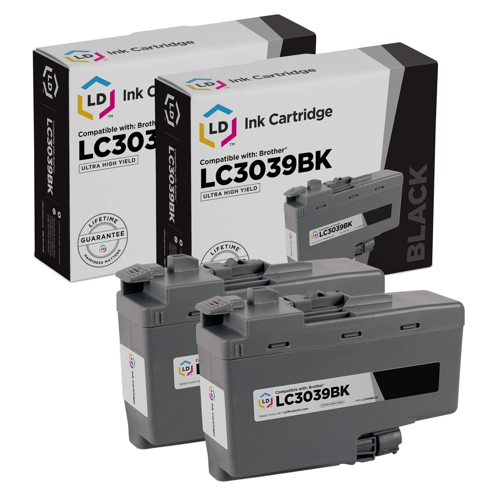 LD Compatible Brother LC3039BK Ultra High Yield Black Ink Cartridges 2-Pack