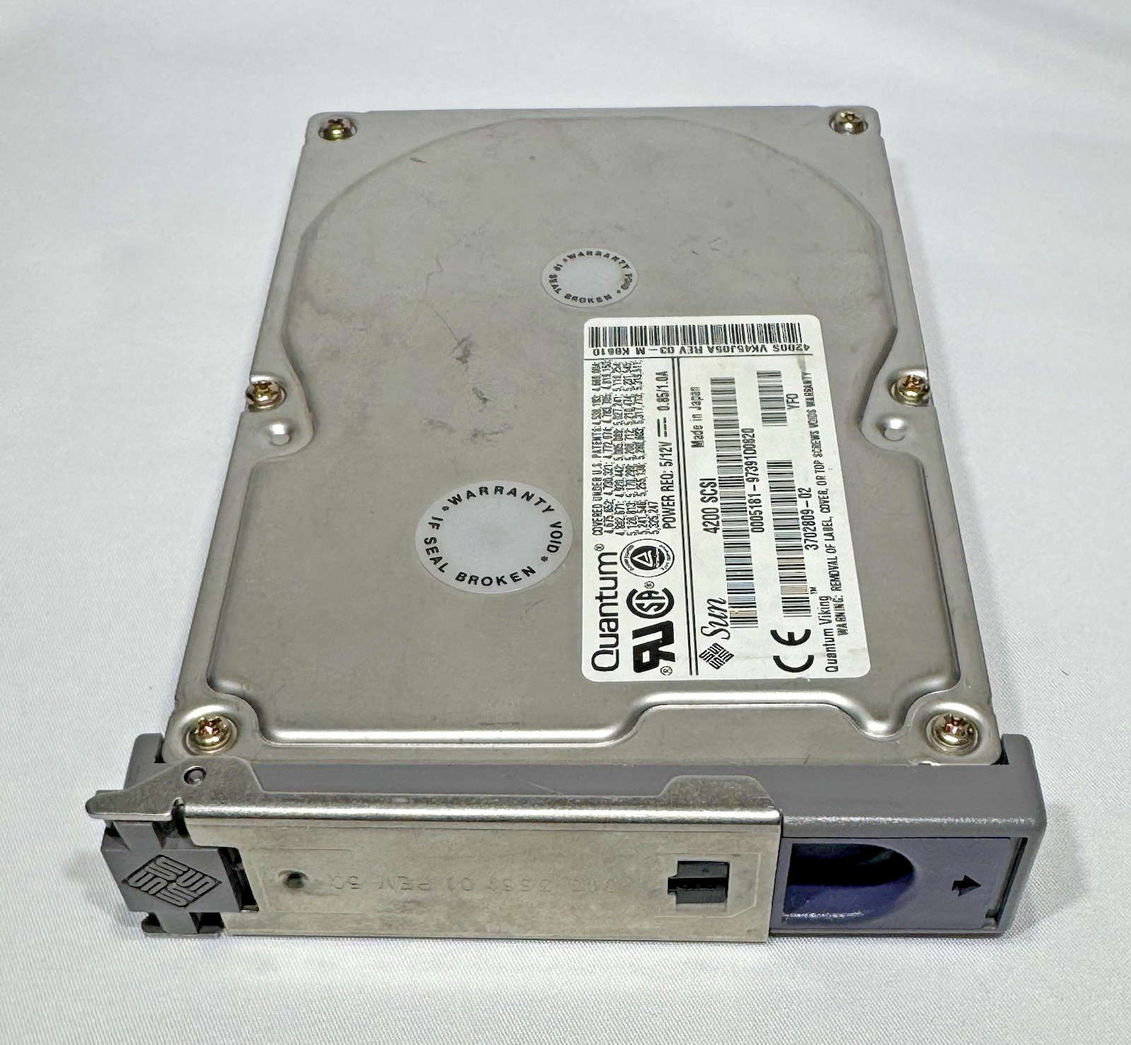 Sun 540-2938 4.2GB 7200 RPM Single Ended Ultra-1 SCSI HDD w/Bkt. Quantum VK45J05
