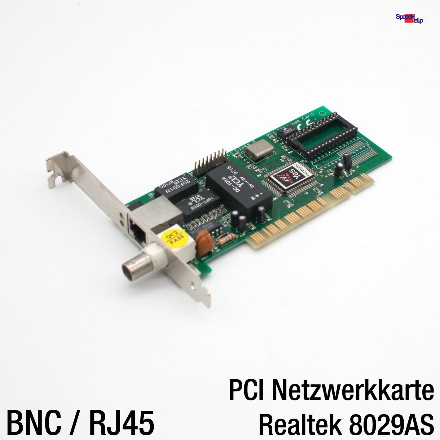 YES NETWARE REALTEK RTL8029AS PCI BNC NETWORK CARD ETHERNET LAN CARD ETHERNET