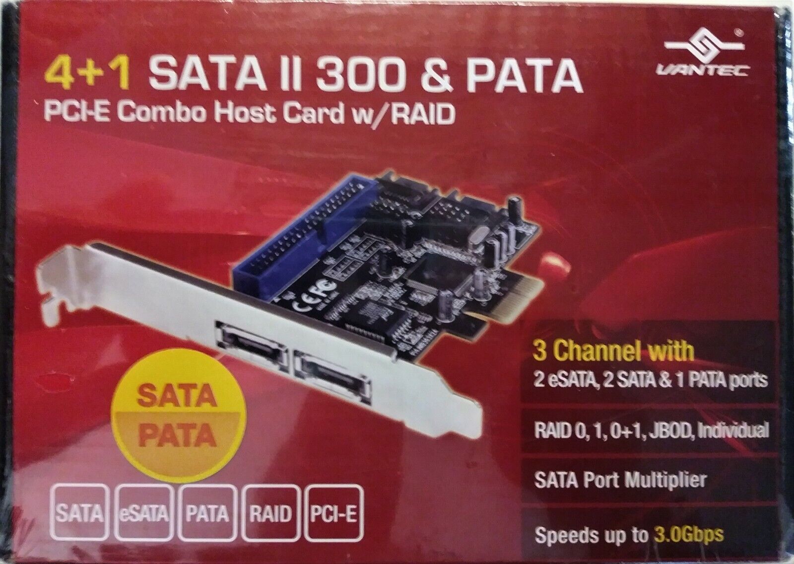 SATA II 300 PATA PCI-E Combo Host Card w/RAID #UGT-IS100R NEW 4+1