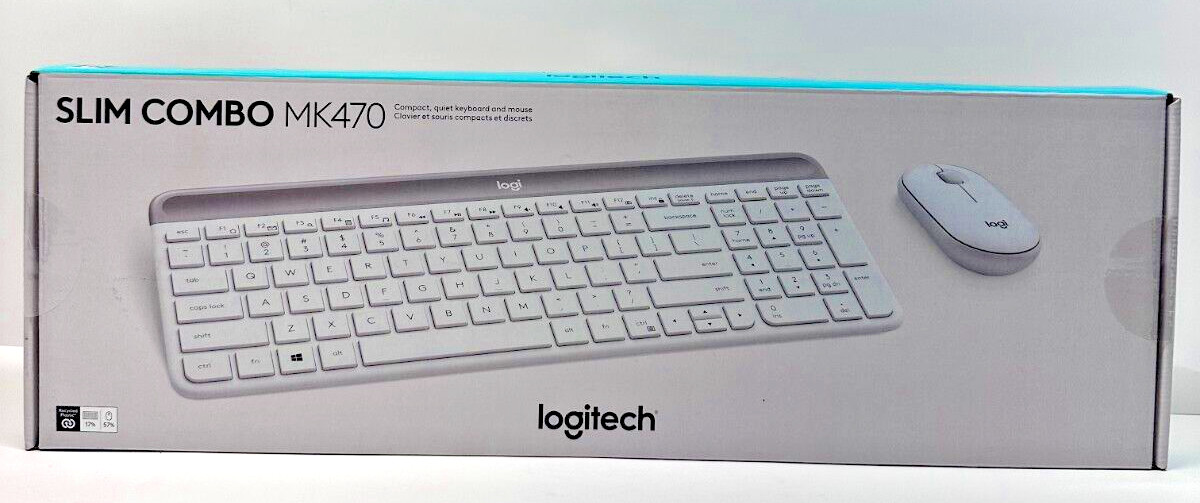 Brand New Logitech MK470 Slim Wireless Keyboard and Mouse Combo White-SEALED🔥