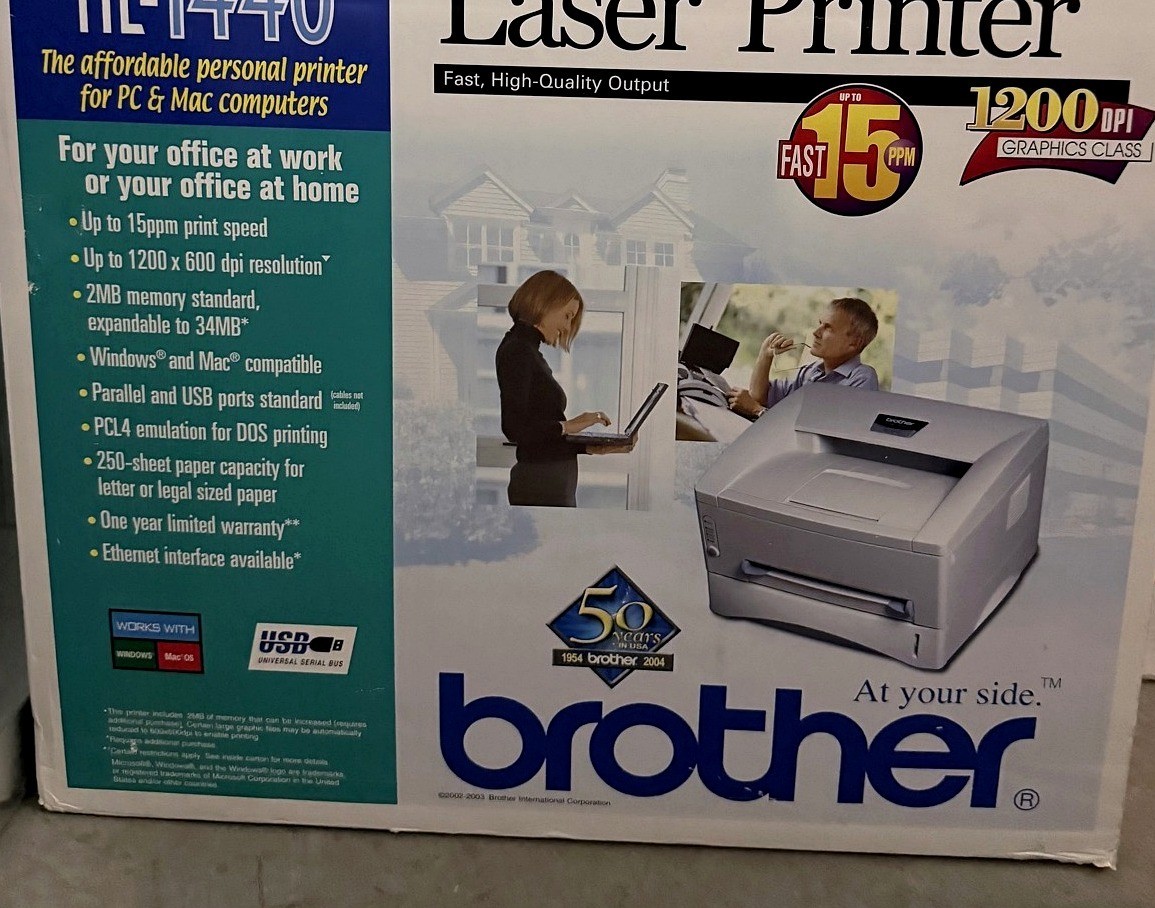 Brother HL-1440 Monochrome Laser Printer - Open Box, Untested