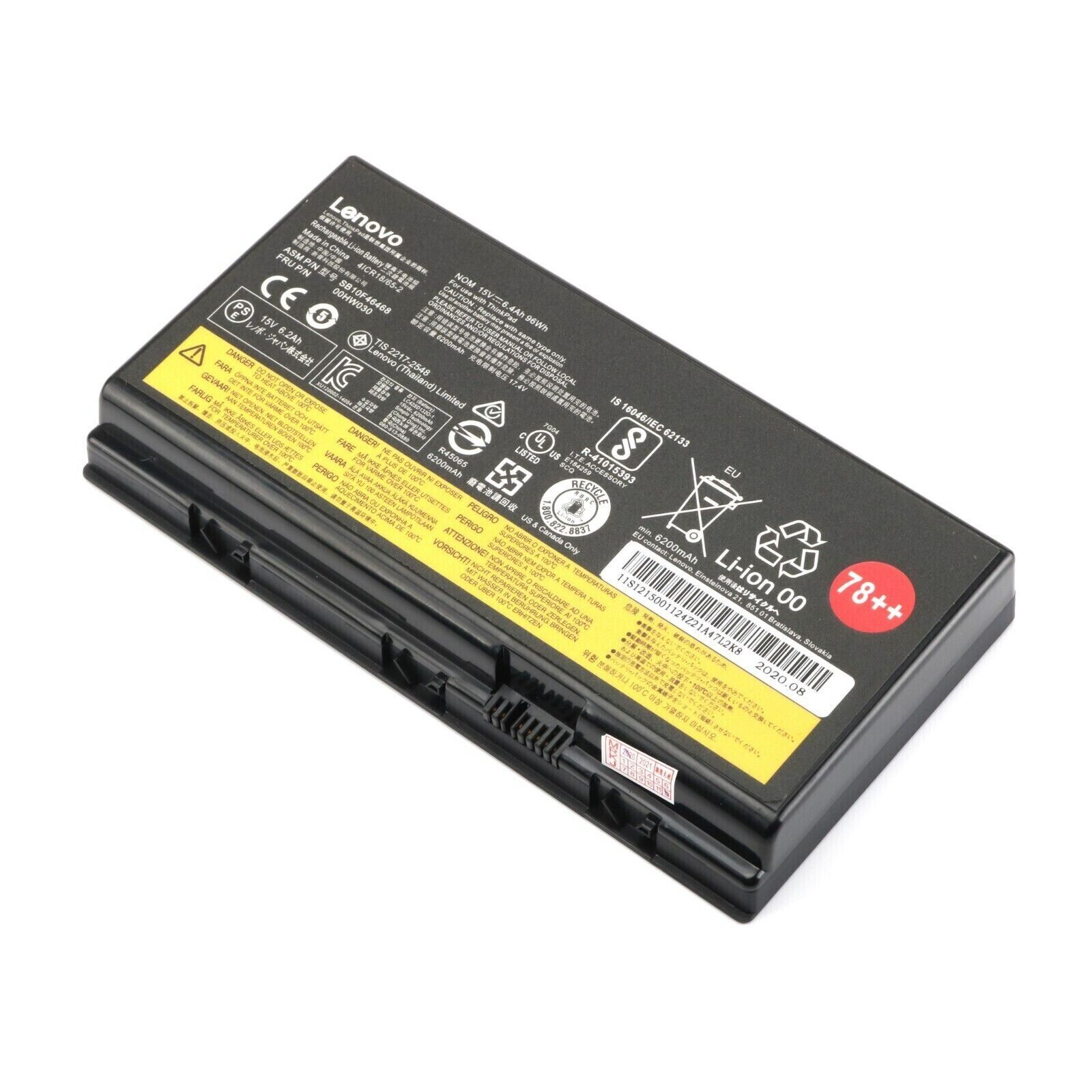 Genuine 78++ 96WH 01AV451 Battery For Lenovo ThinkPad P70 P71 SB10F46468 00HW030