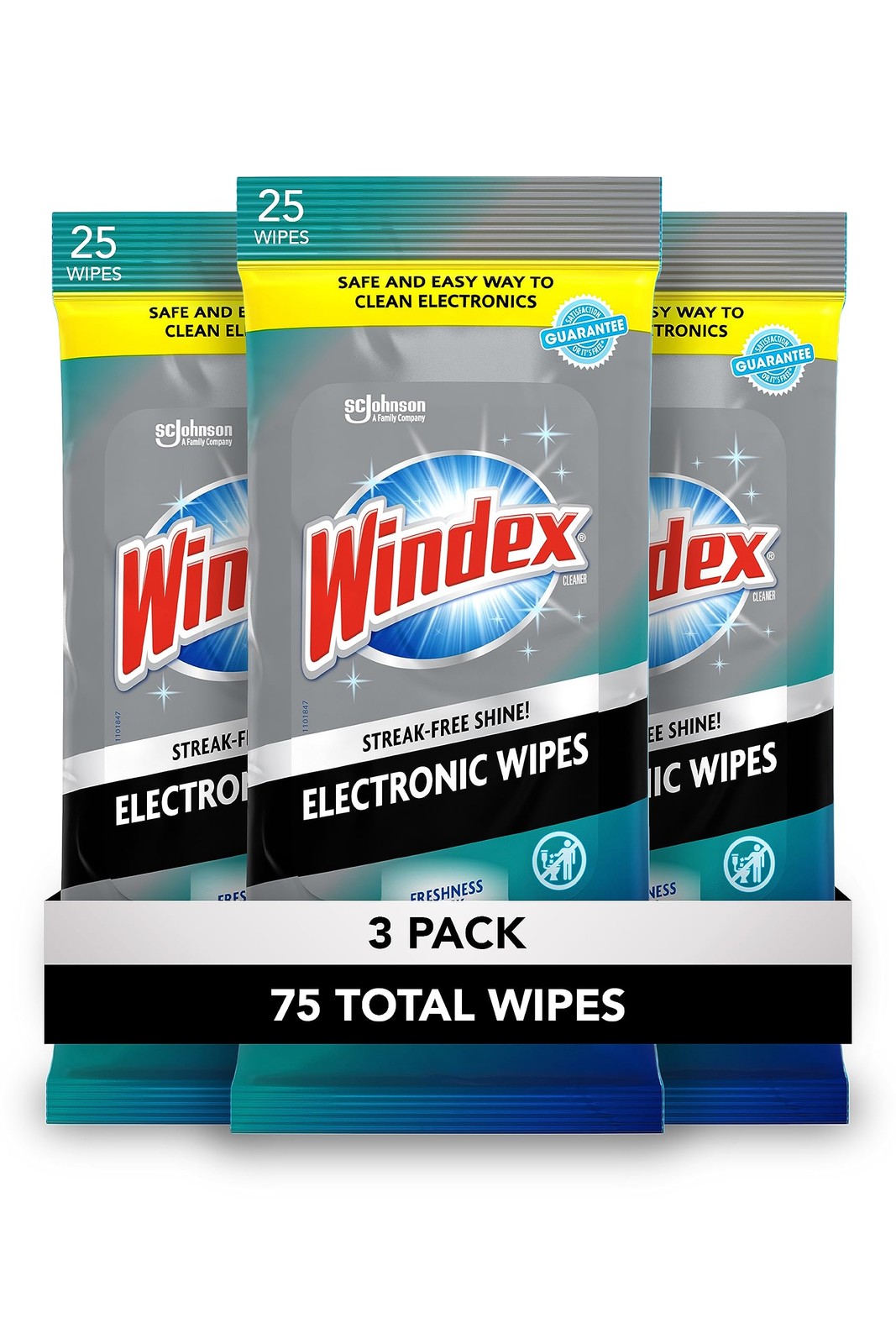Windex Electronic Cleaning Wipes, Pre-Moistened Screen Wipes for TVs, Phones, a