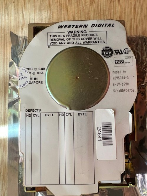 ATA/IDE HDD Western Digital WD95044-A 5.25", 1990. Unboxed.