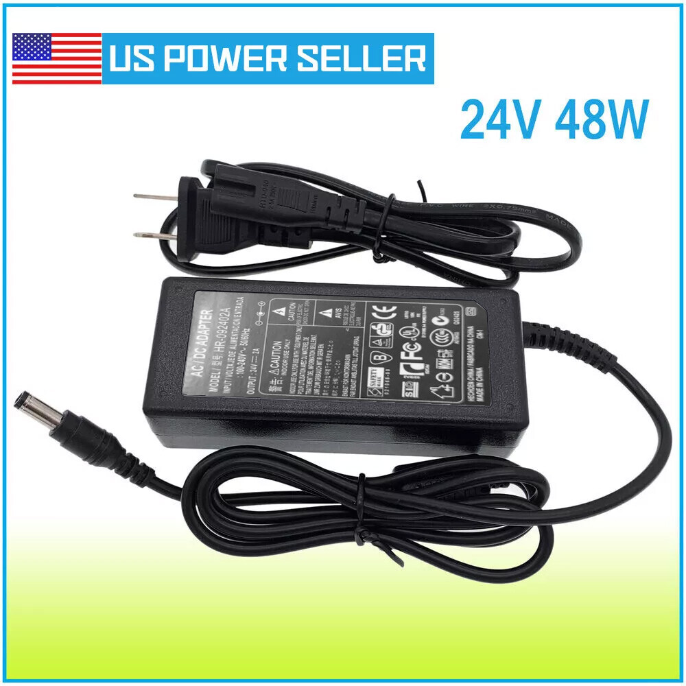 24V DC 2A Power Supply Adapter 100-240V AC Input 24V DC 2Amp Output 5.5mm