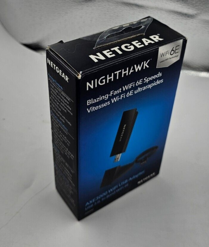 NETGEAR Nighthawk A8000 AXE3000 Tri-Band External USB 3.0 Wi-Fi 6E Adapter