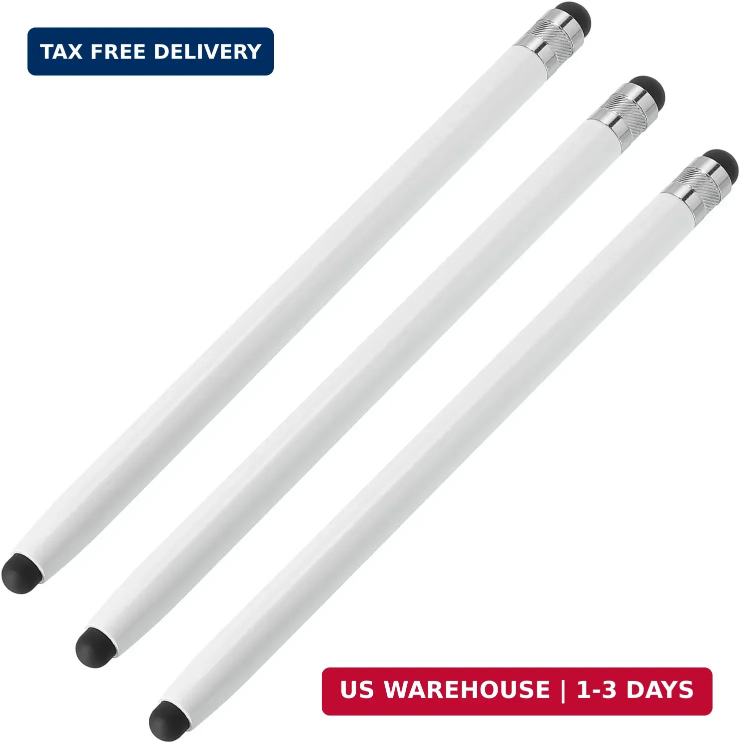 MECCANIXITY 3pcs Stylus Pens for Touch Screens Dual Rubber Tips Capacitive Stylu
