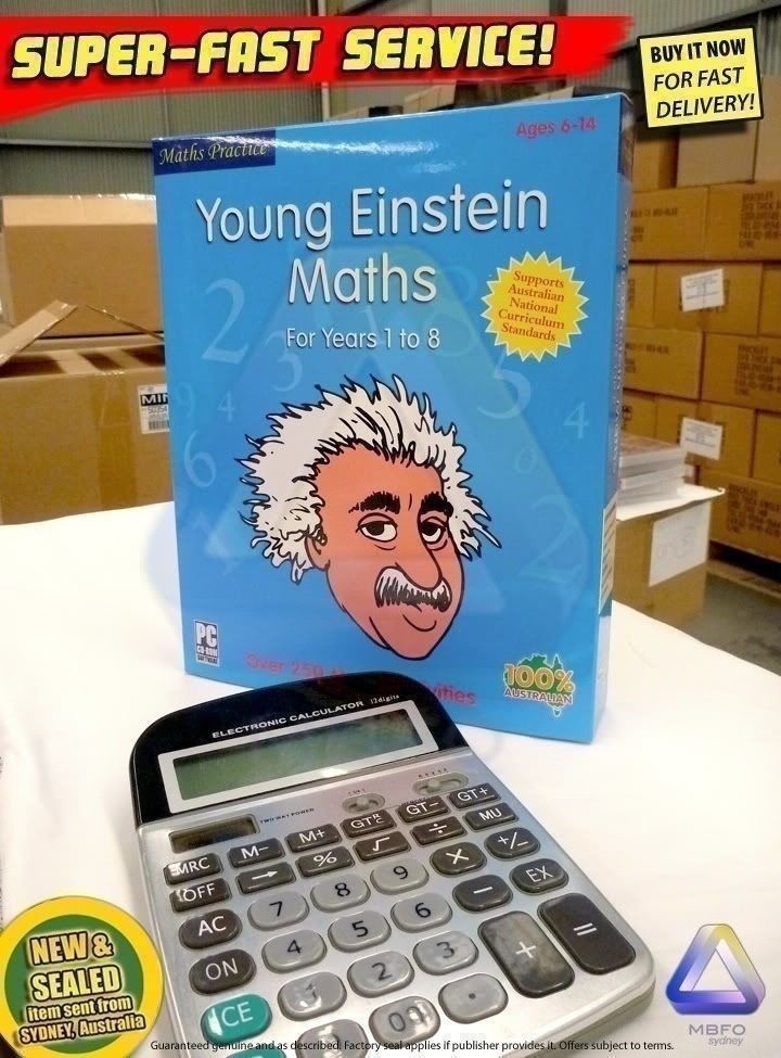 Young Einstein Math tutor PC software NEW 250 educational games NAPLAN kids baby