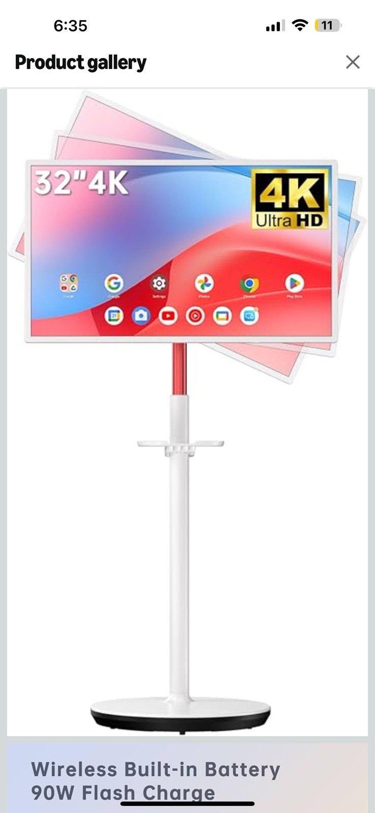 KTC 32 Inch MEGAPAD 4K Touchscreen Smart Portable TV Monitor, A32Q7 Pro  128GB