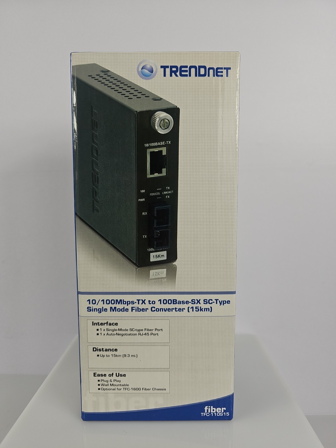 TRENDnet 100Base-TX to 100Base-FX Single Mode SC Fiber Media Converter (15 Km)