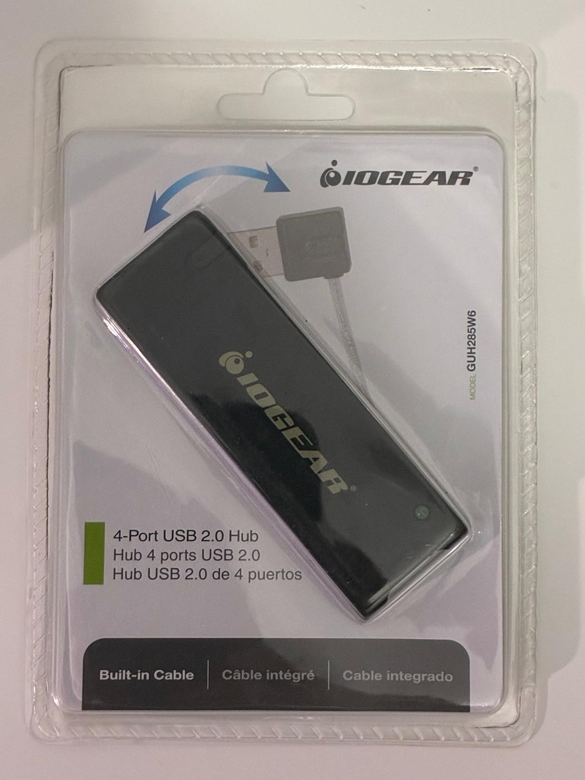 IOGEAR GUH285W6 Compact 4-Port USB 2.0 Travel Hub - Up to 480 Mbps Transfer