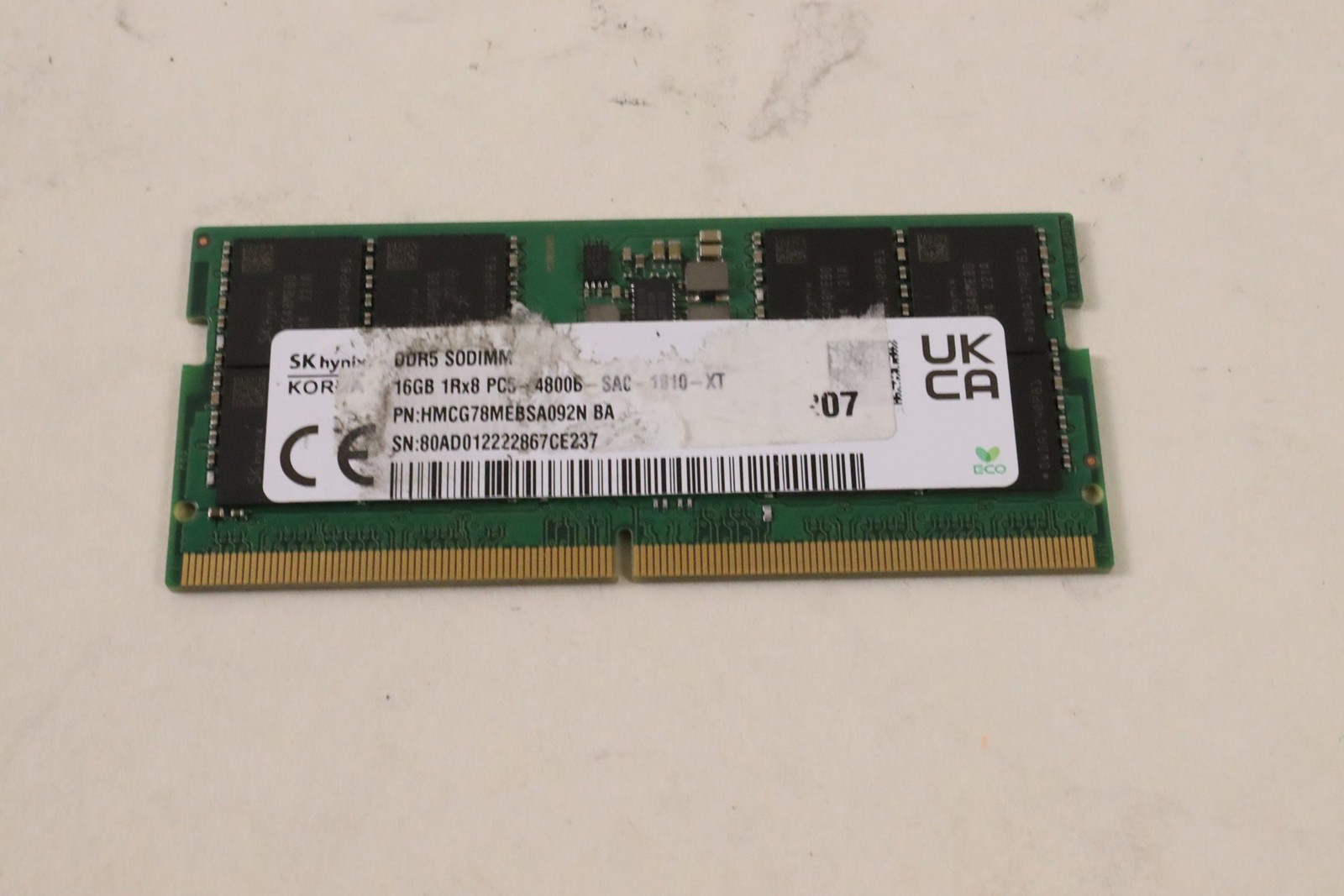 SK HYNIX 16GB DDR5-4800 MEMORY MODULE | HMCG78MEBSA092N BA