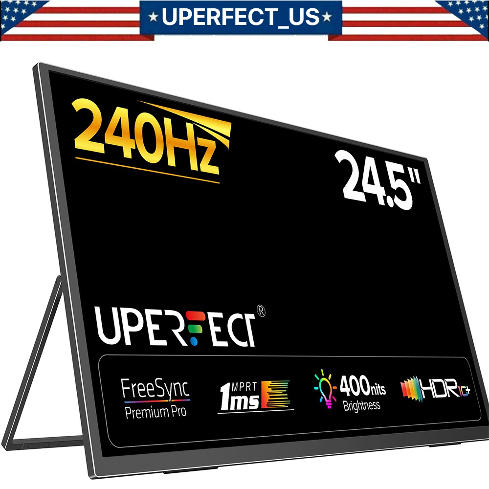 UPERFECT 240Hz Game screen Portable Monitor, Upgraded 24.5" IPS HDR for PS5 XBOX