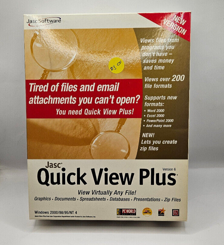 Quick View Plus Version 6  Jasc Software BIG BOX 2000 UNOPENED