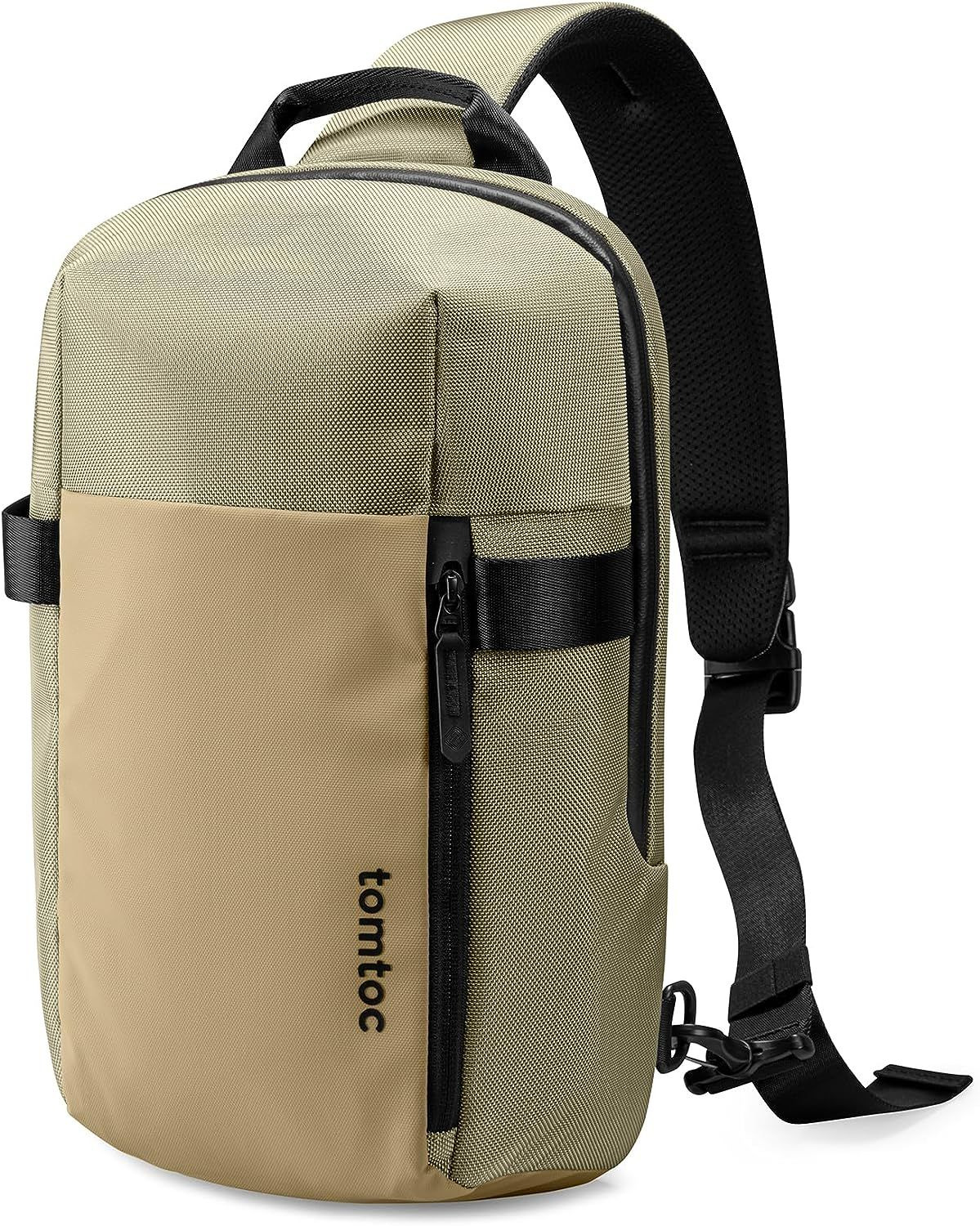 tomtoc 14-inch Compact EDC Sling Bag, Minimalist Chest Shoulder L/9L, Khaki 