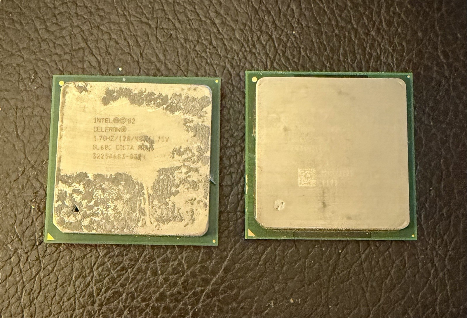 Lot of Two (2)  Intel Celeron CPUs SL68C 1.7GHZ & Sl6VU 2.40GHz For Gold Recover