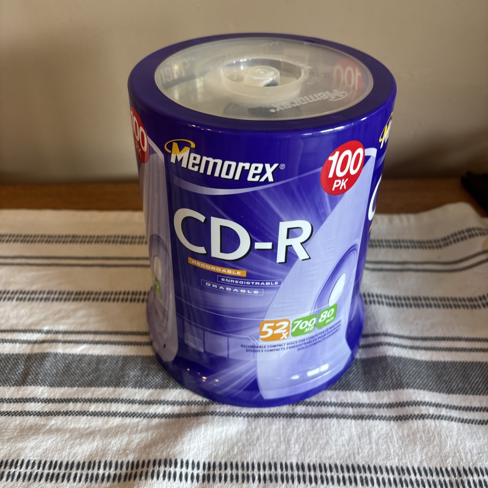 Factory Sealed Memorex CD-R 52x 700MB 80-minute 100 Pack-New
