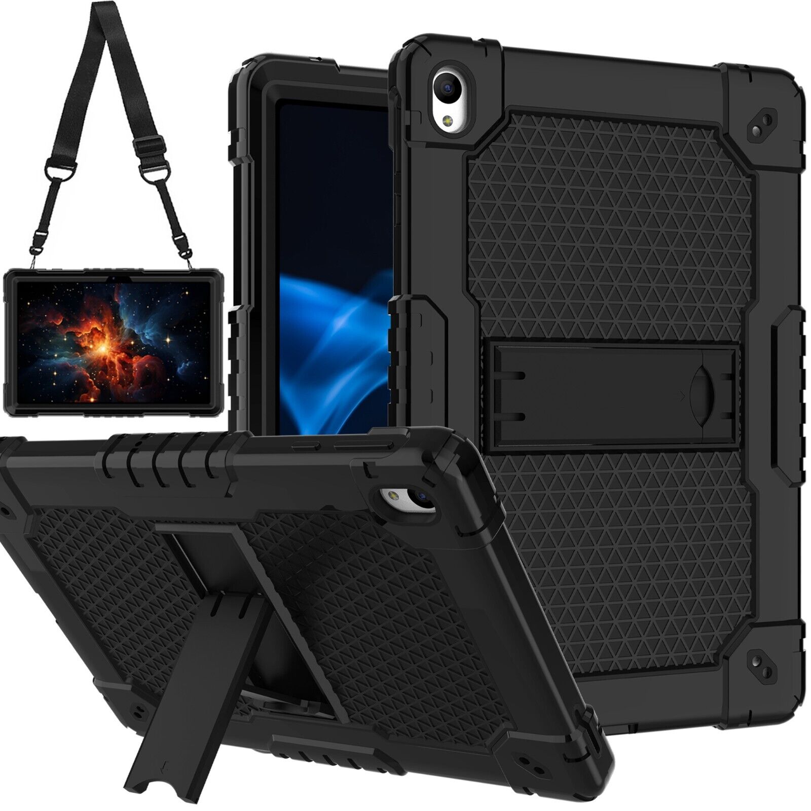 For Walmart Onn 7 Gen 4 2024 Case Built Strap Kickstand + Screen Protector