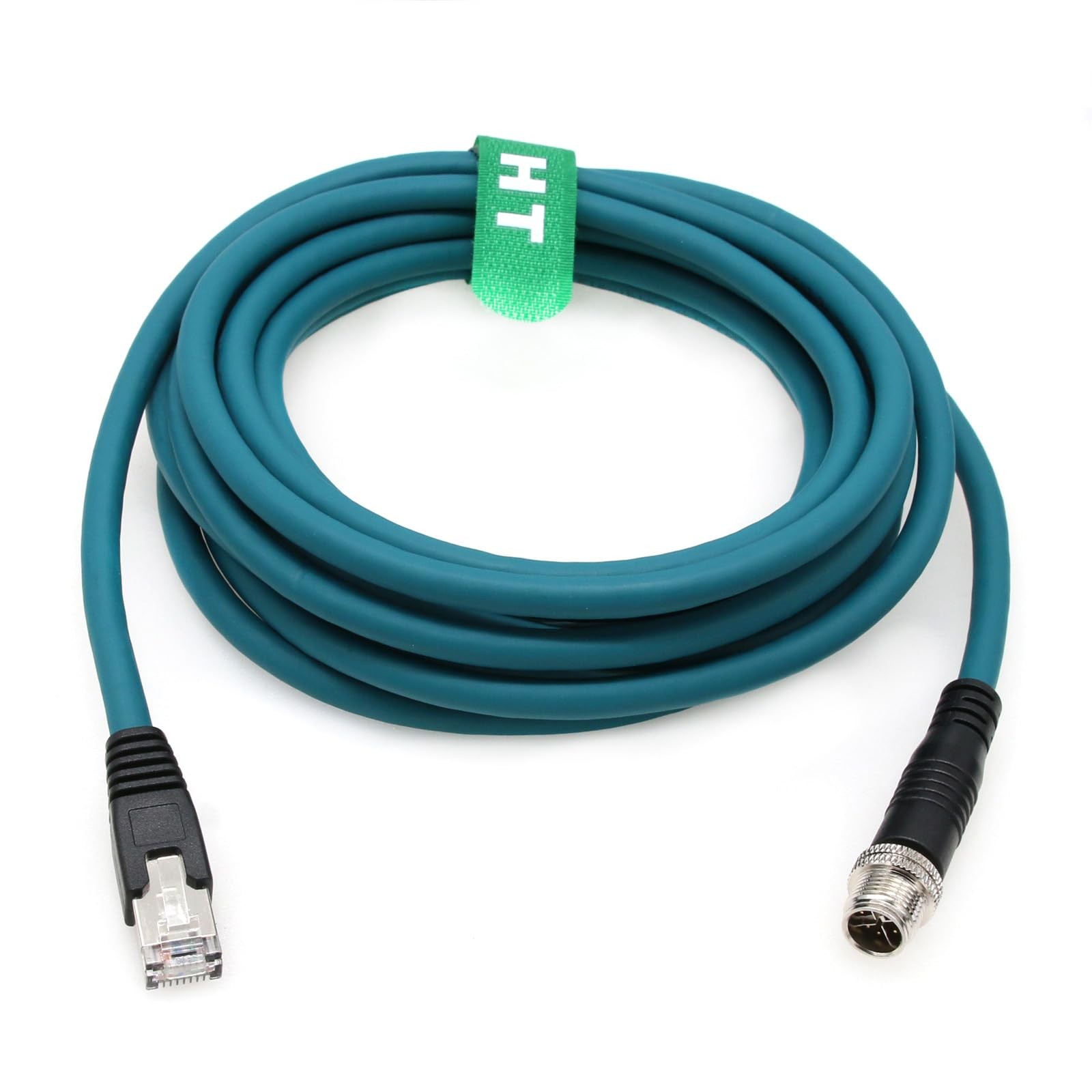 M12 Ethernet 8 Pin XCode RJ45 CAT7e GigE Cable For Basler Cognex Camera 1M