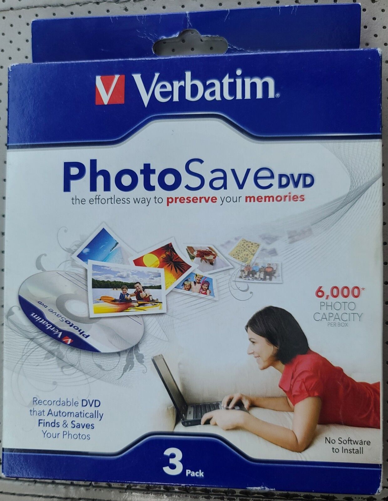 Verbatim photo save DVD 3 pack, 6000 photo capacity very rare 