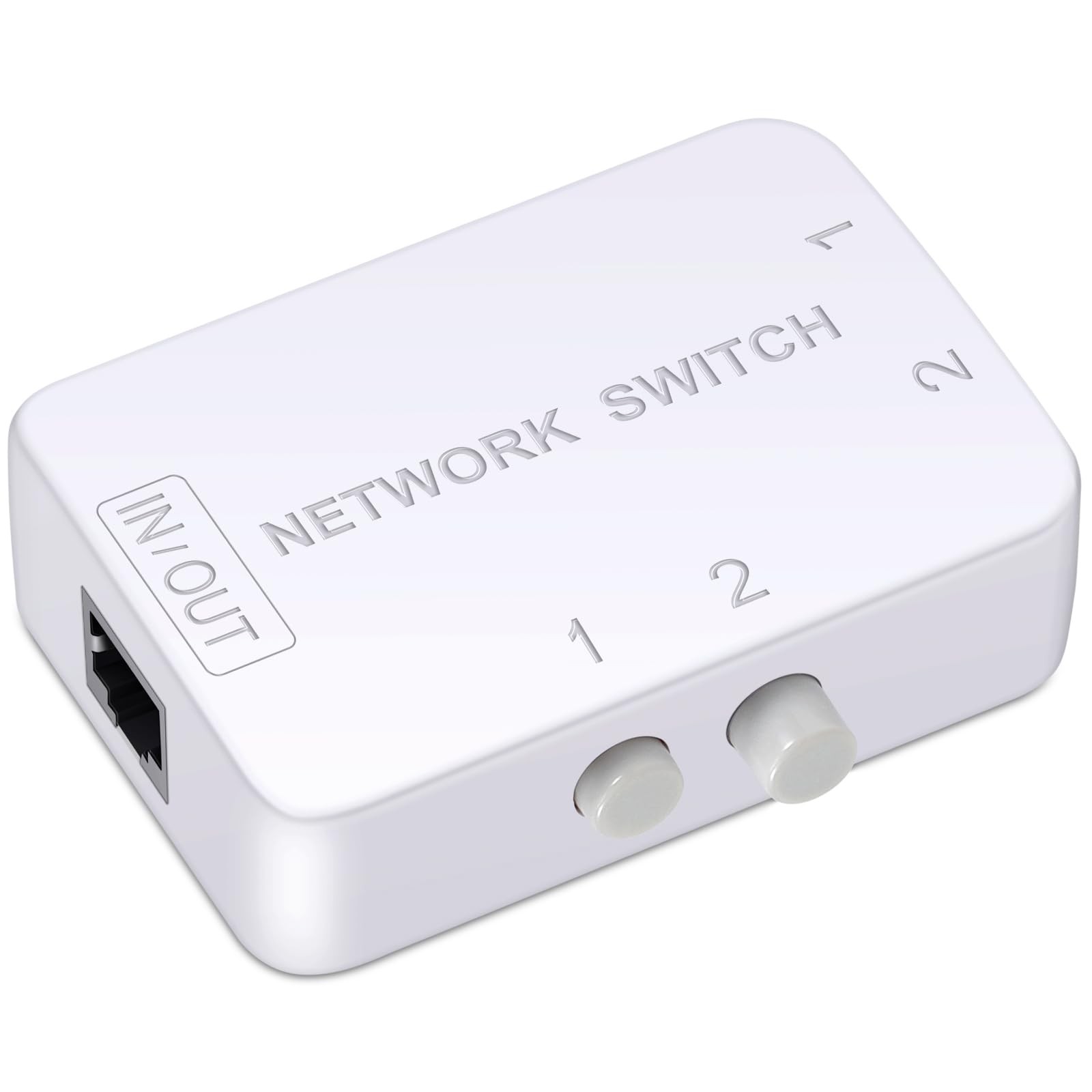 2 Ports Network Switch Splitter Selector RJ45 Network Switch 2x1 Ethernet RJ4...